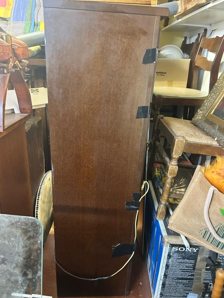 Vintage Houten Vitrinekast met Glazen Deur, Ophalen