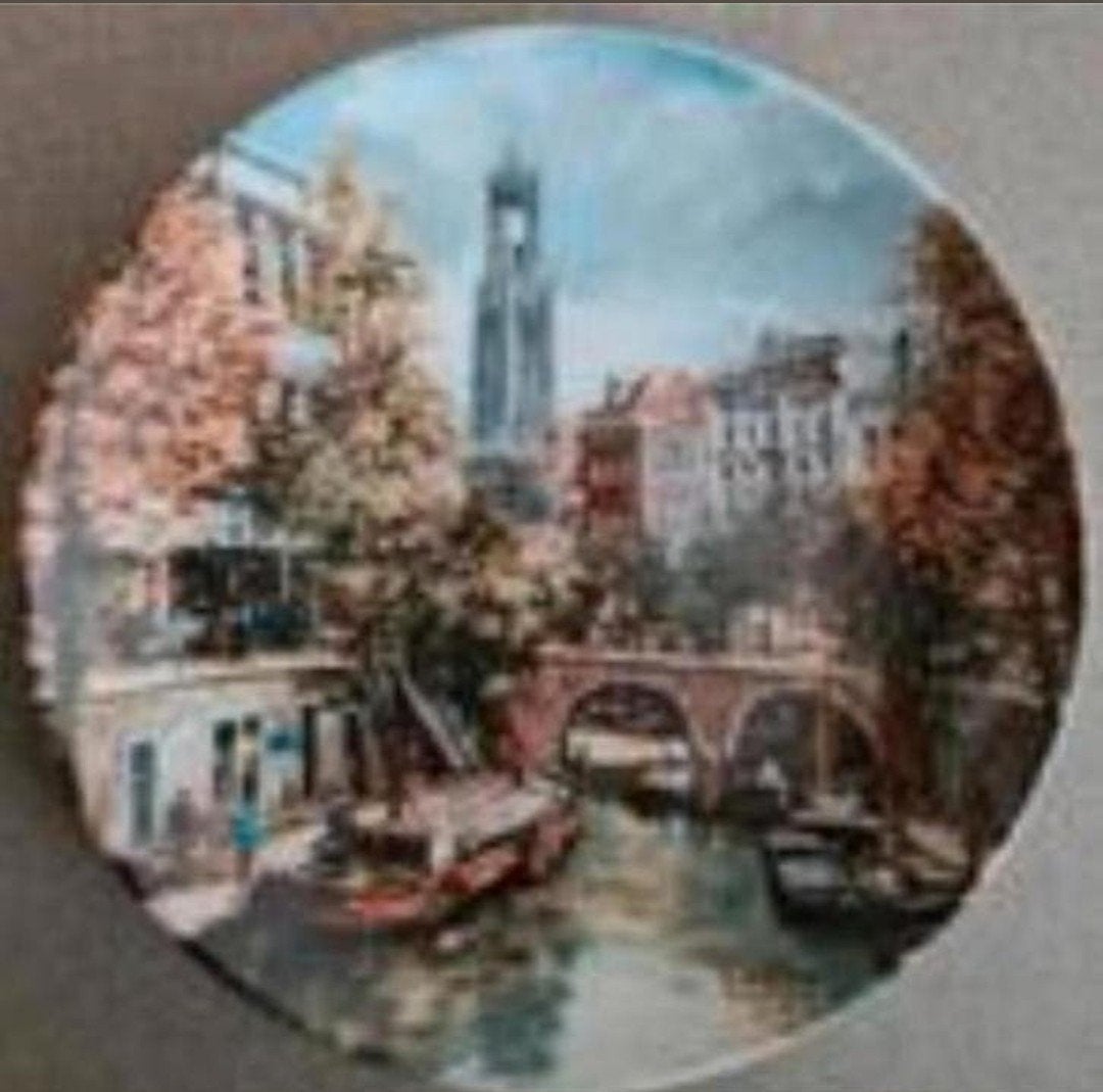 Origineel sierbord Koos van Loon, de Utrechtse Oude Gracht, Ophalen of Verzenden