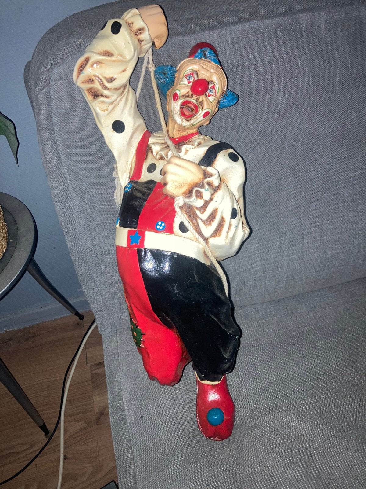 Vintage Hangende Clown – Jaren 80/90  Retro Kermis Decoratie, Ophalen of Verzenden