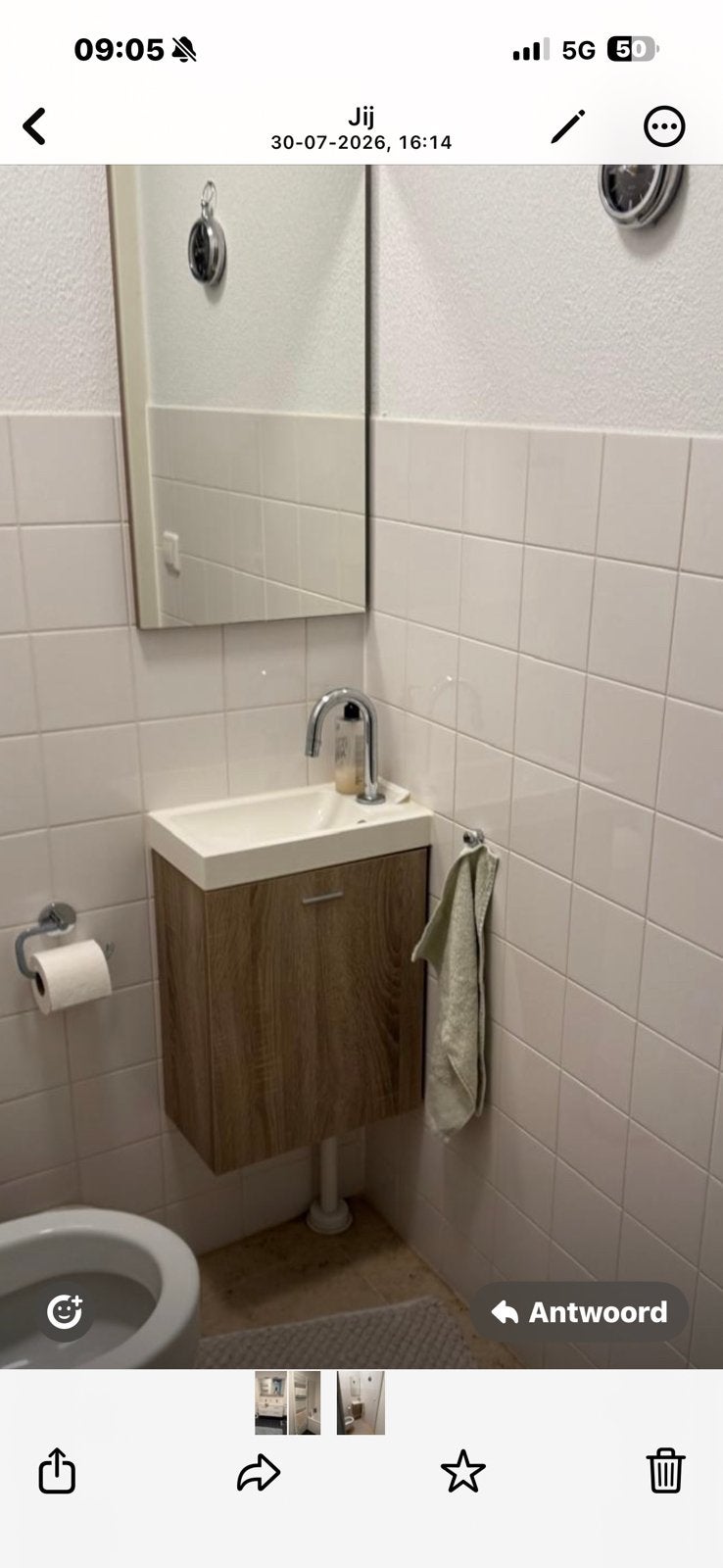 Toiletmeubel als nieuw net spiegel, Ophalen, Overige typen, 50 tot 100 cm, Zo goed als nieuw
