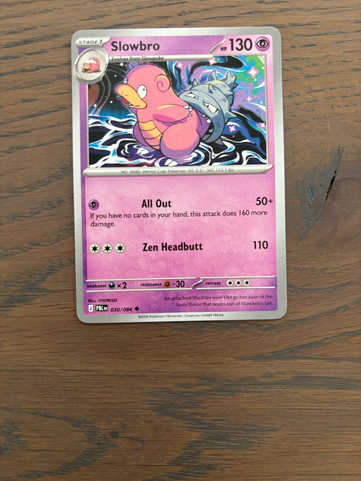 Pokémon Kaart Slowbro 030/084 - PBLIN, Ophalen of Verzenden, Nieuw, Losse kaart