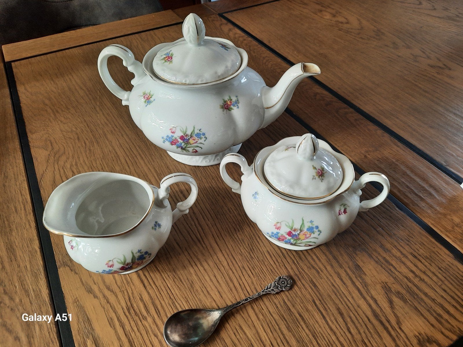 theepot.melkkan. suikerpot met zilveren schep, Ophalen of Verzenden