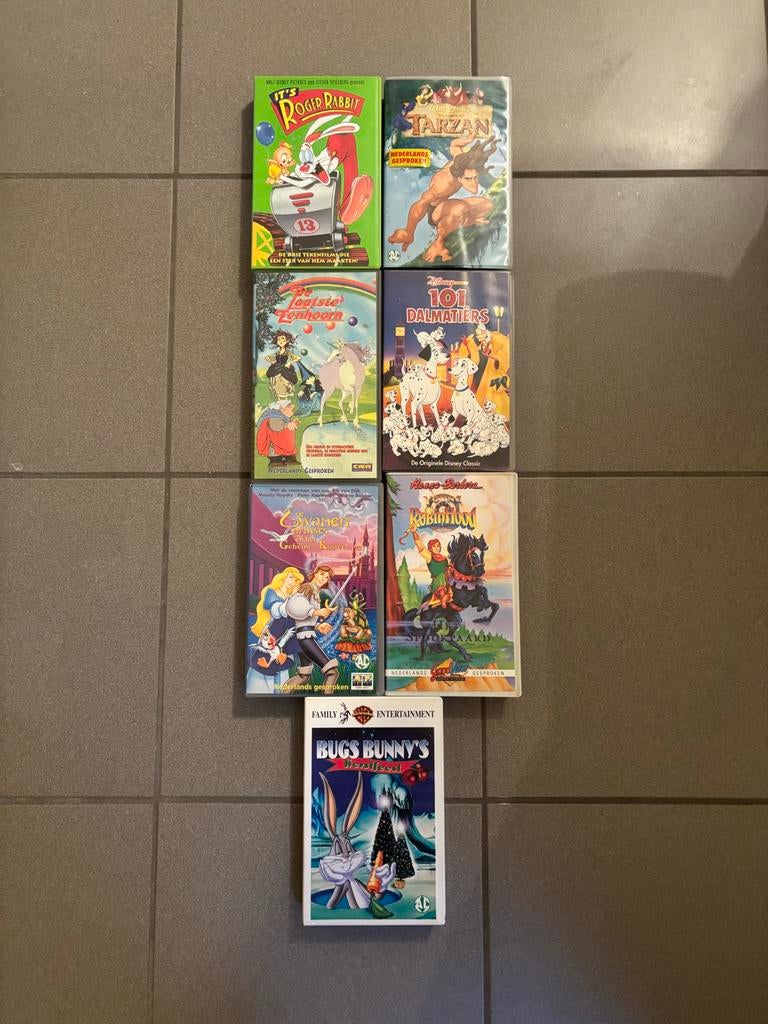 VHS Disney en Warner Bros. Collectie - 7 films, Ophalen of Verzenden, Zo goed als nieuw, Tekenfilms en Animatie, Tekenfilm