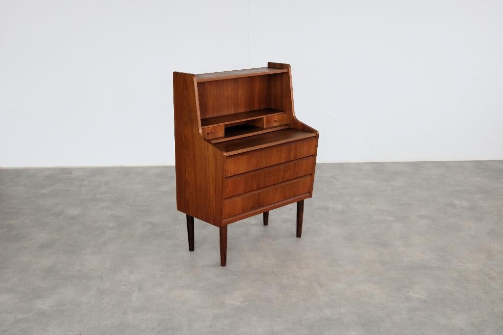 vintage secretaire | teak | jaren 60 | Deens, Gebruikt, ., Ophalen of Verzenden, .