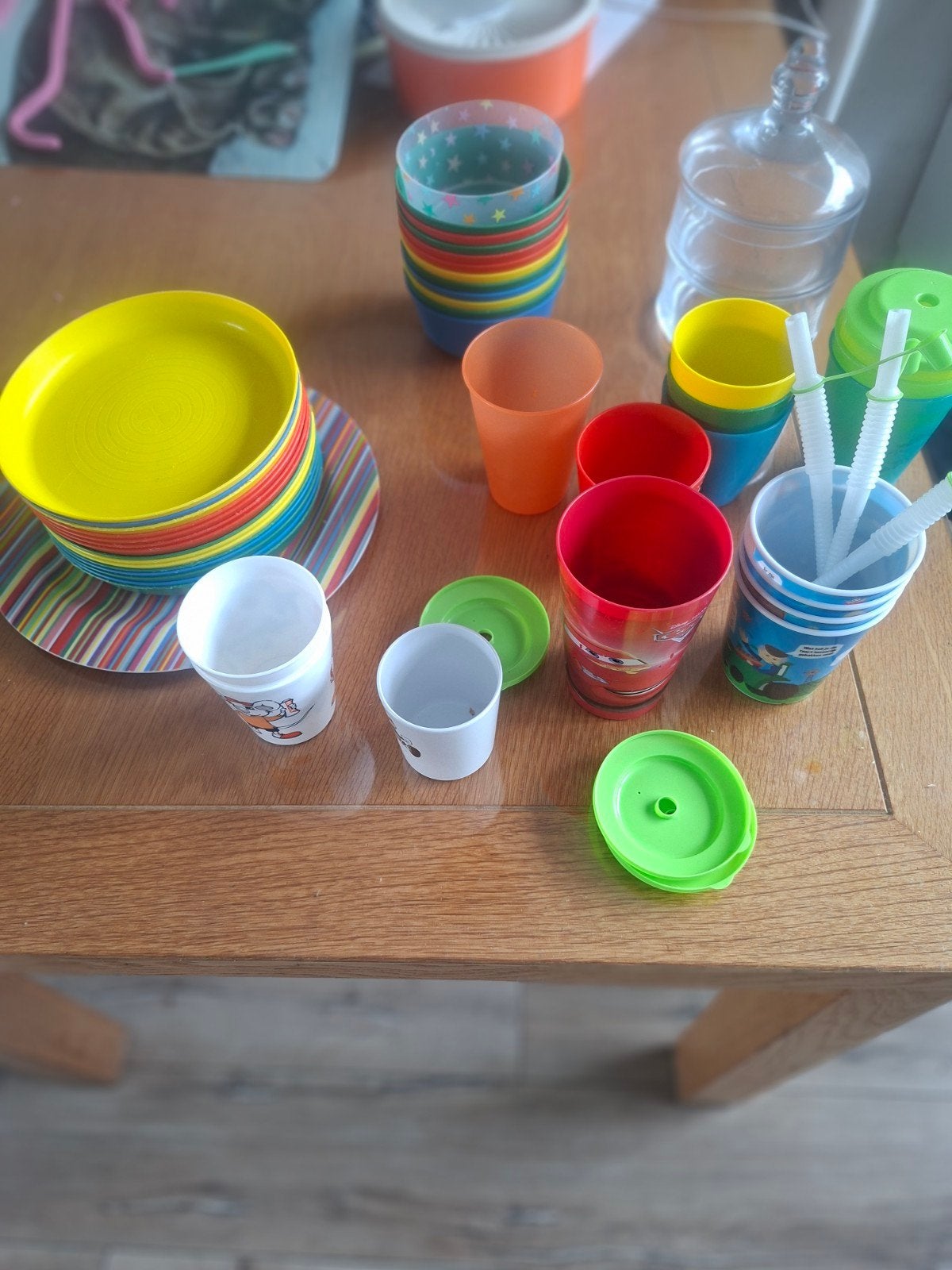 plastic bekers en borden en bakjes, Ophalen