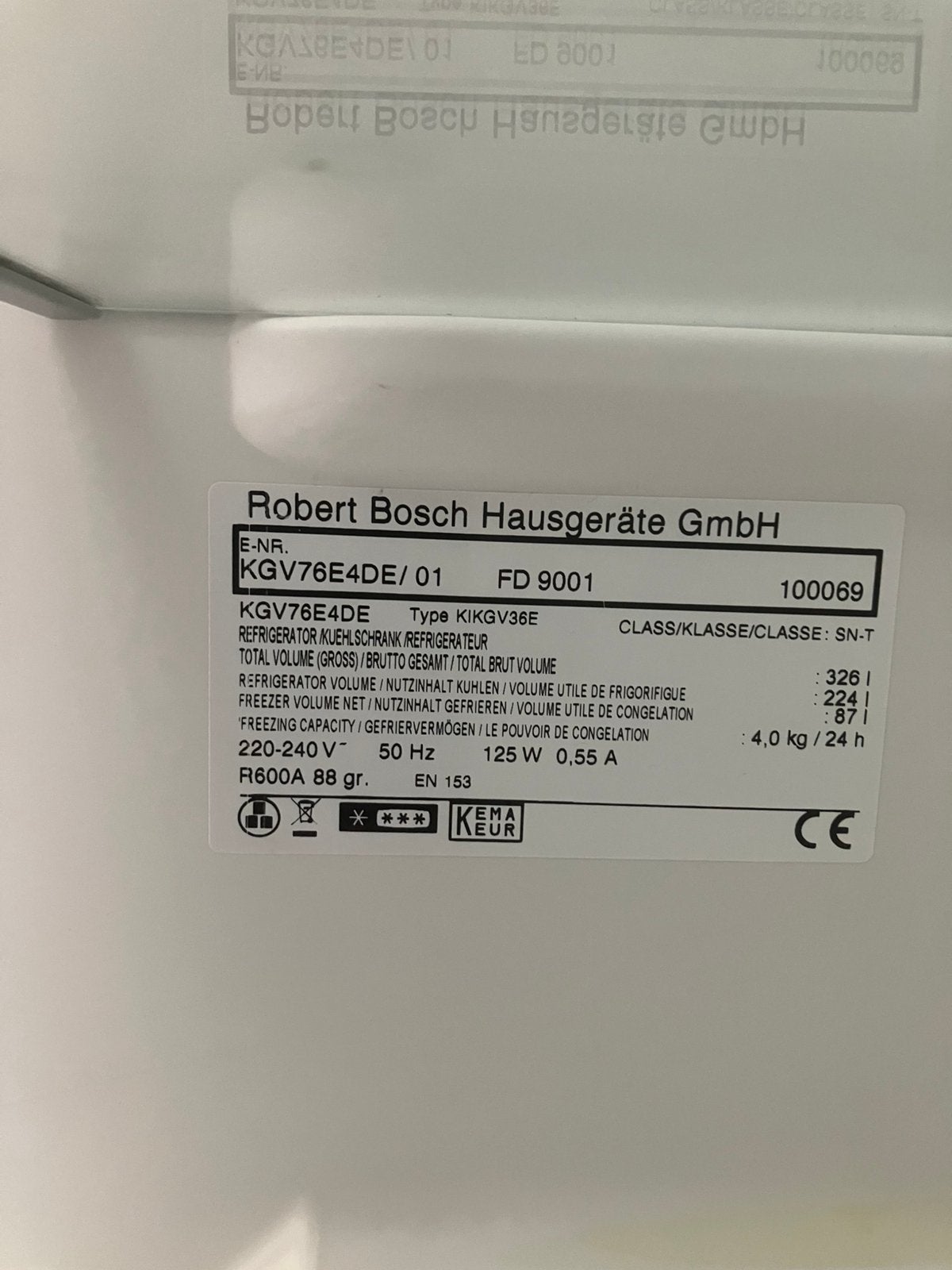 Bosch Koel kast met 3 vriesladen, Minder dan 60 m³, 3 snelheden of meer, Ophalen of Verzenden, Zo goed als nieuw