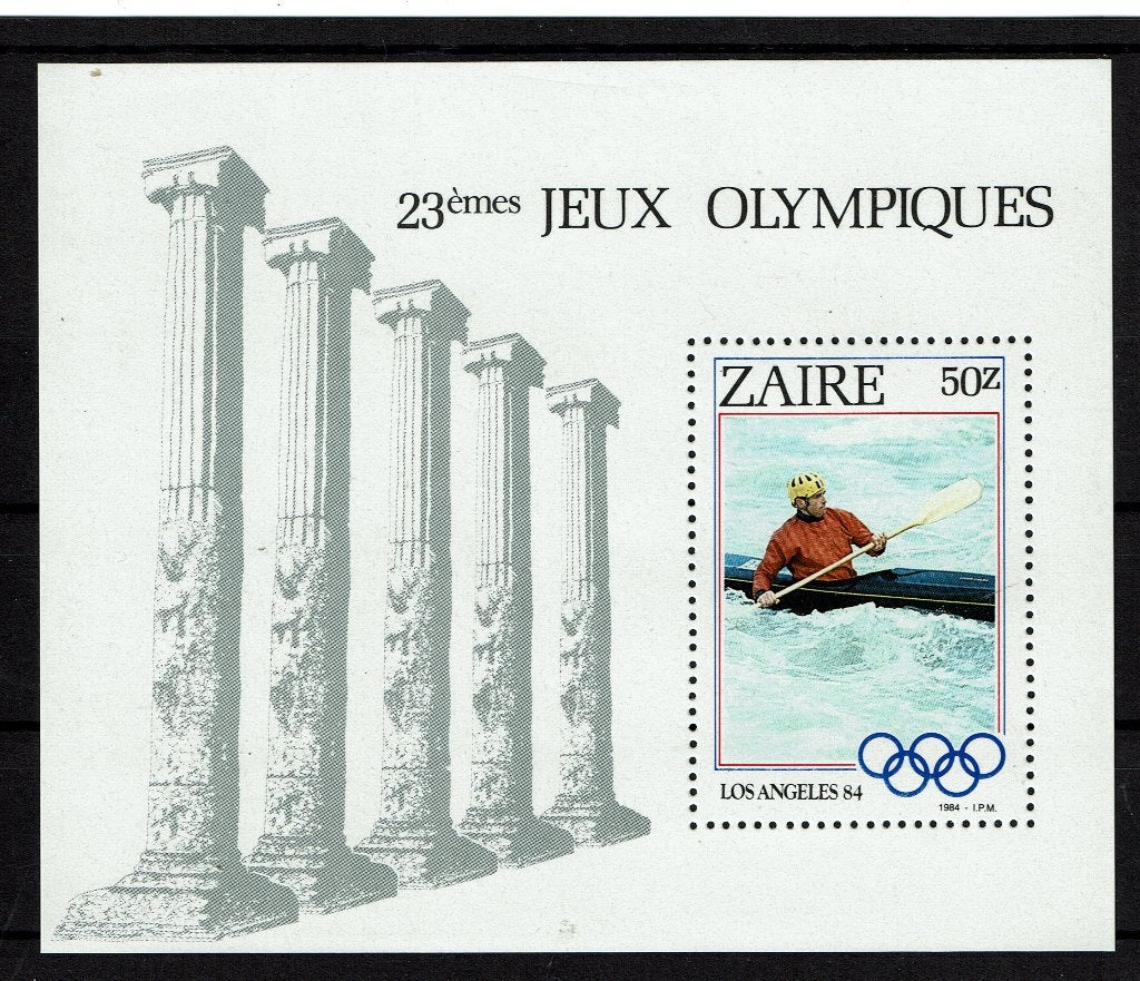 ZAIRE 19984 PF BLOK OLYMPISCHE SPELE SPORT KAJAKKEN, Ophalen of Verzenden, Postfris, Sport