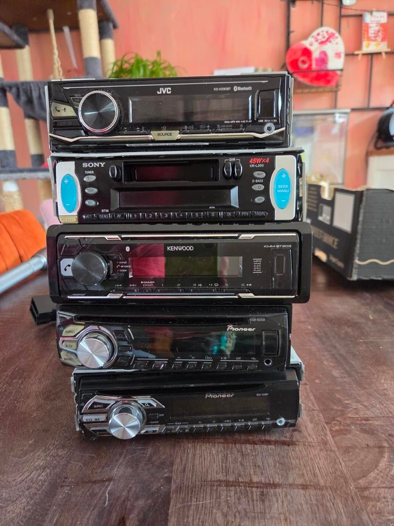 5 autoradio's, Auto diversen, Autoradio's, Gebruikt, Ophalen