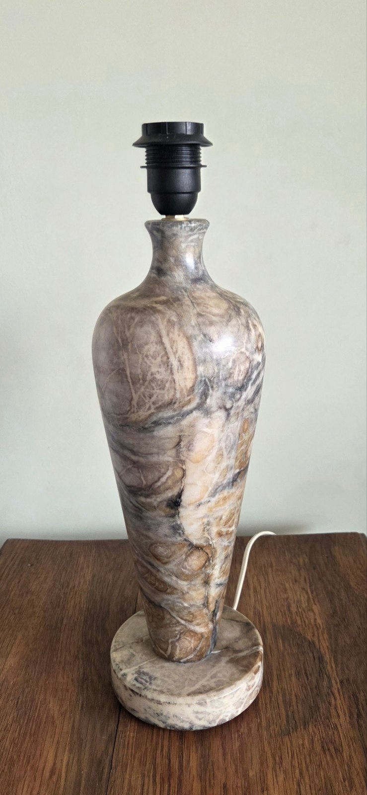 Vintage design tafellamp – Massief marmer / Albast (6,7 kg), Huis en Inrichting, Lampen | Tafellampen, Ophalen, Gebruikt, Natuurlijk materiaal