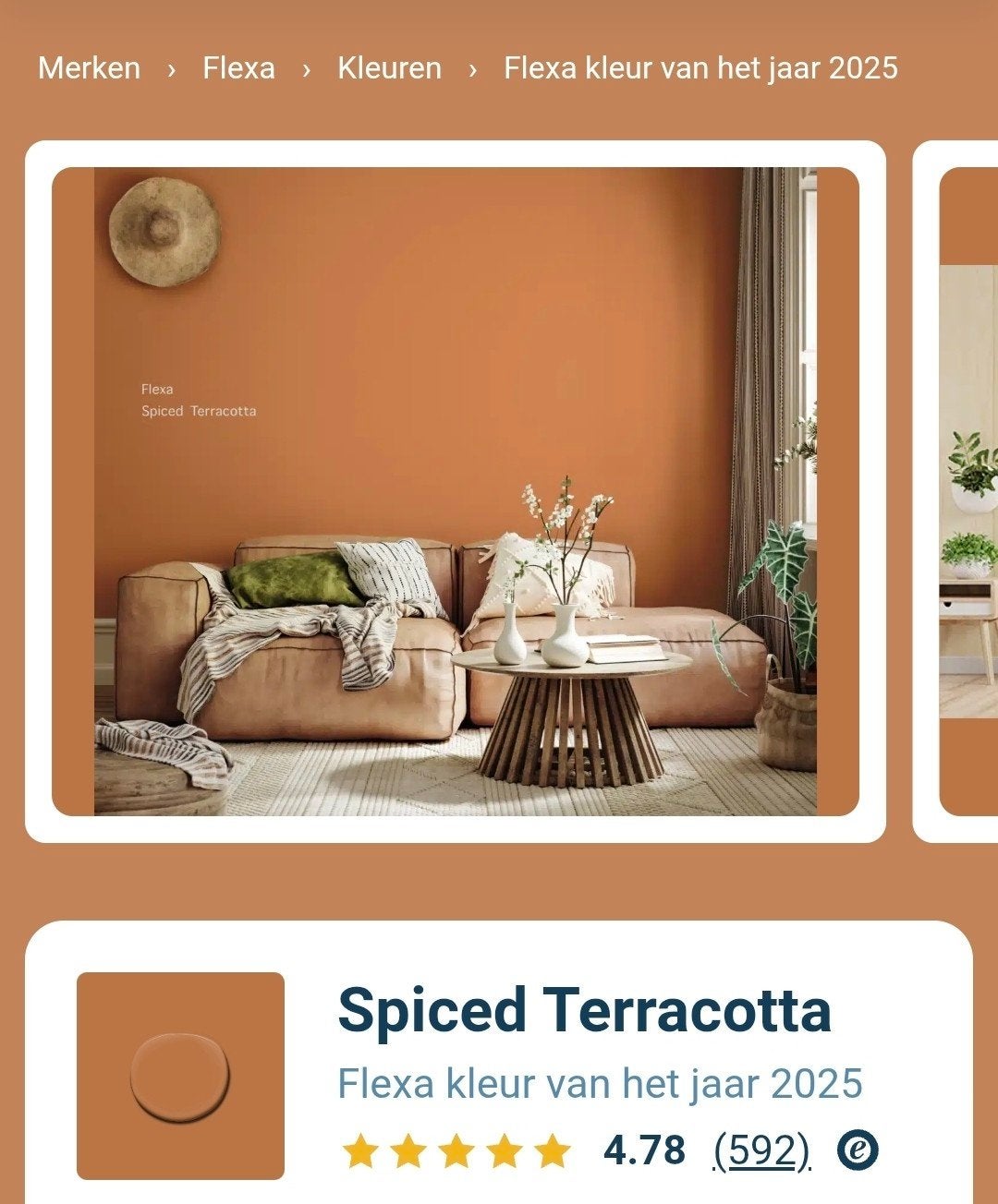 Flexa Strak op de Muur - Spiced Terracotta 5L (Nieuw), Doe-het-zelf en Verbouw, Verf, Beits en Lak, Overige kleuren, 5 tot 10 liter
