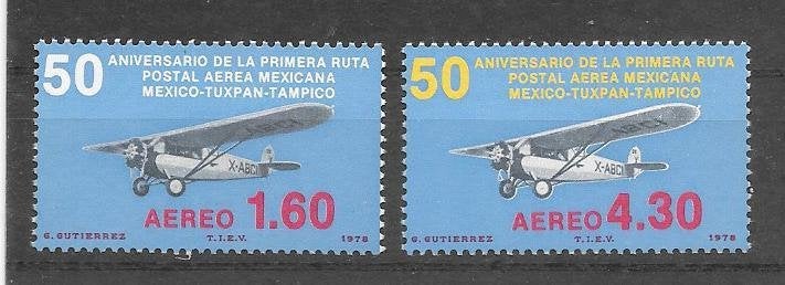 Mexico 1978  Vliegtuigen, Verzenden, Postfris, Noord-Amerika