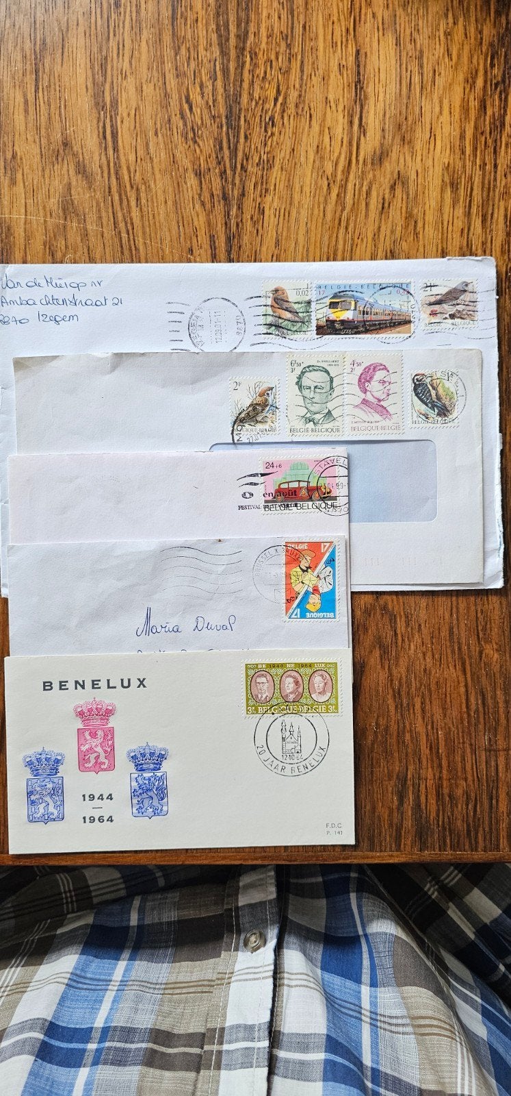 5 poststukken België, Verzenden