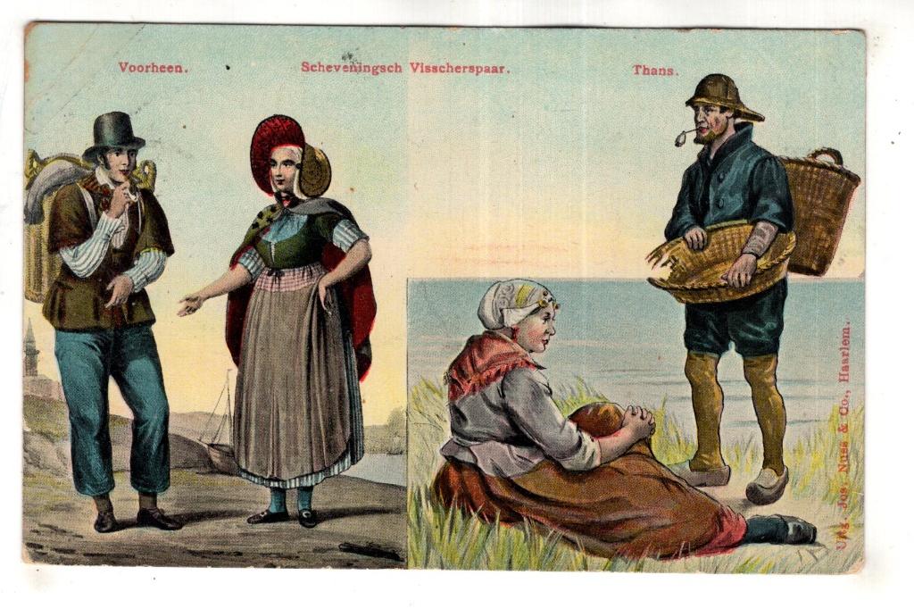 Scheveningen  Visscherspaar 1907, Verzenden, Voor 1920, Gelopen, Zuid-Holland