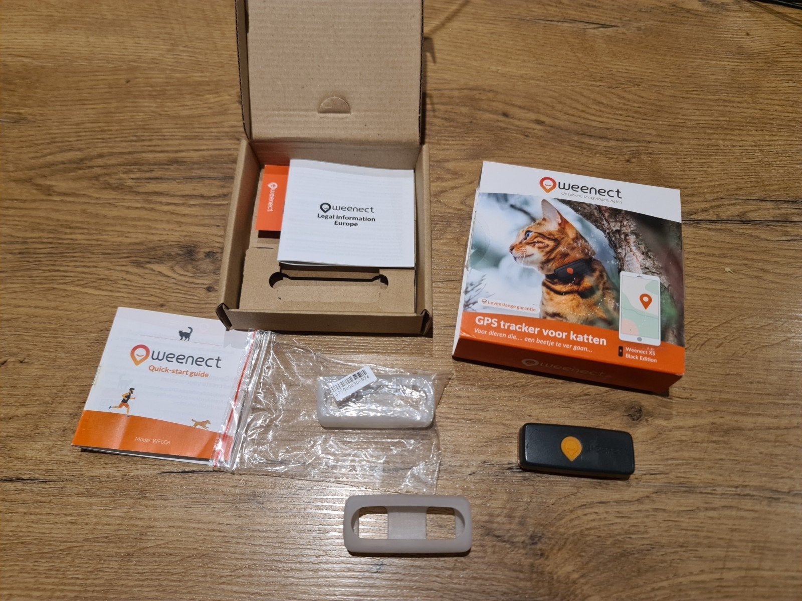 Weenect GPS tracker set voor katten, Dieren en Toebehoren, Katten-accessoires, Gebruikt, Ophalen of Verzenden