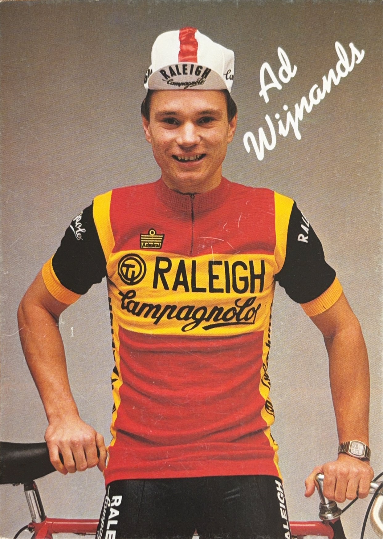 Ansichtkaart wielrennen - Ad Wijnands - TI Raleigh, Verzamelen, Ophalen of Verzenden, 1980 tot heden, Ongelopen, Sport en Spel