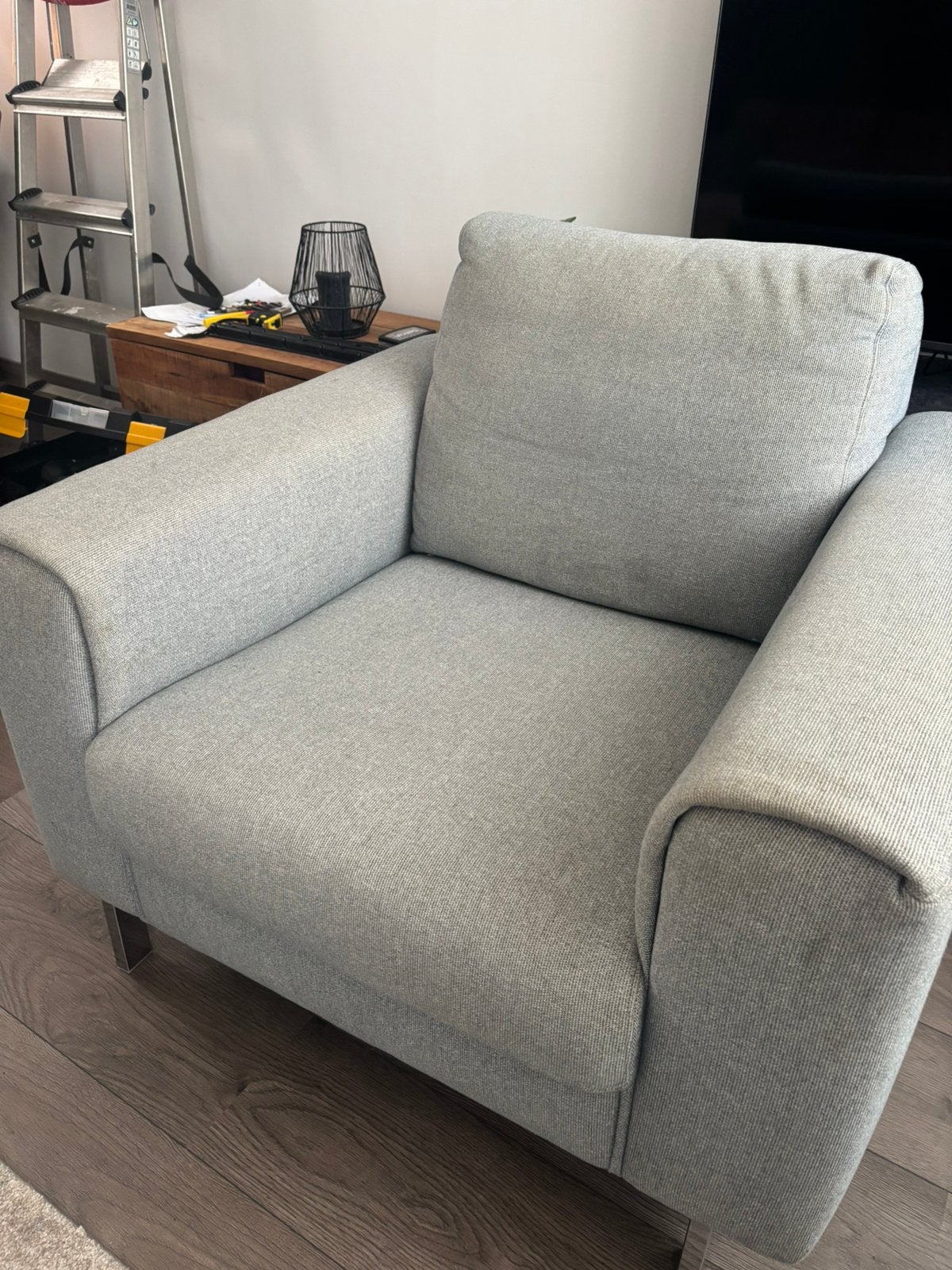 2 designerfauteils W. Schillig grijs, Ophalen, 75 tot 100 cm, Zo goed als nieuw, Stof