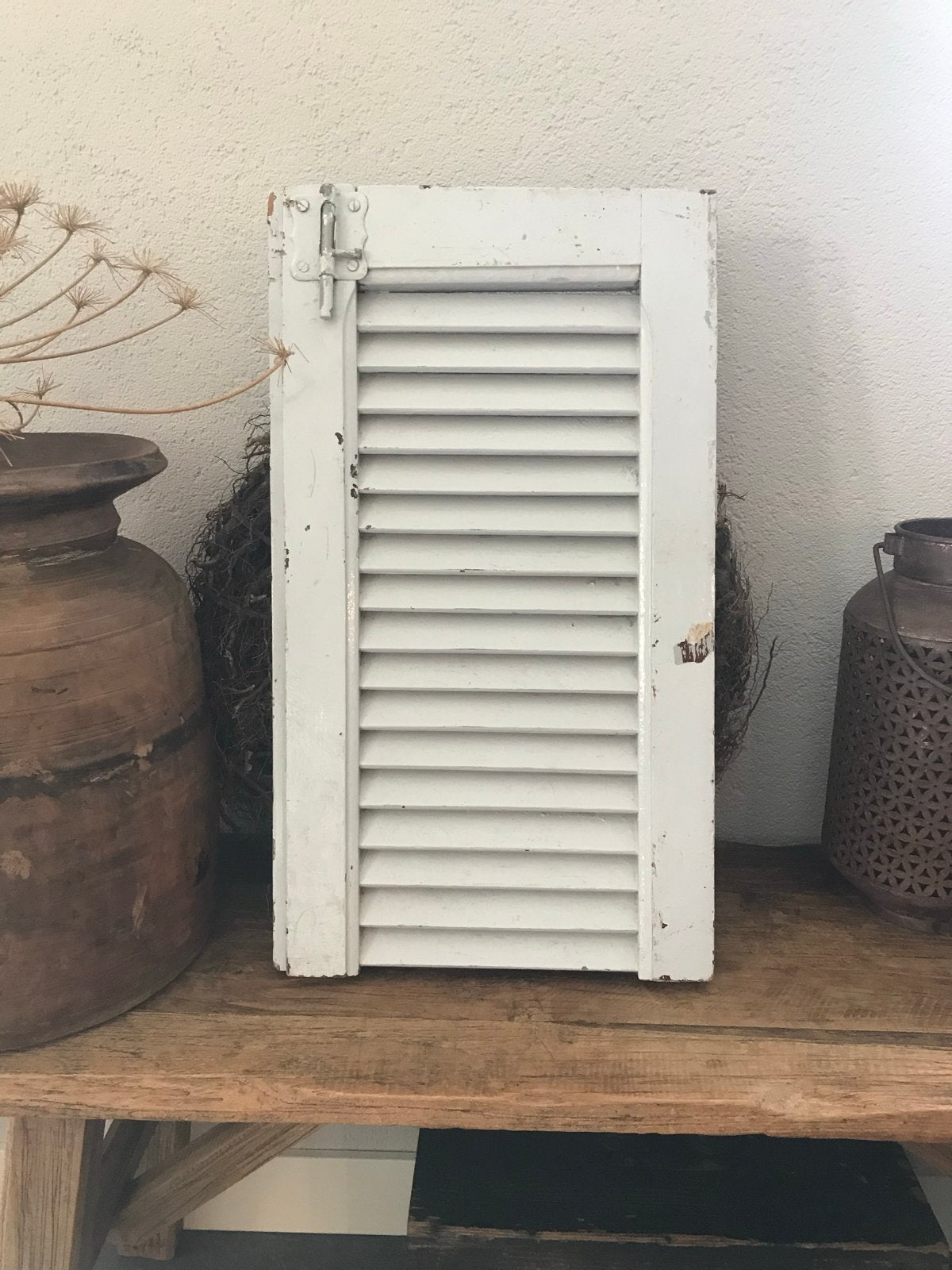 Vintage wit houten luik - Decoratief item, Ophalen of Verzenden