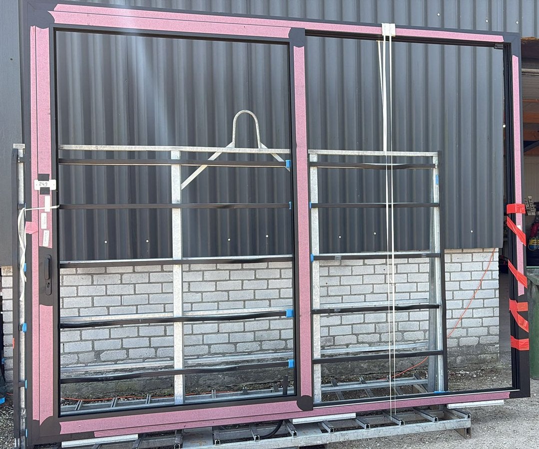 (249) Nieuwe zwarte aluminium schuifpui, Ophalen, 225 cm of meer, Nieuw, Aluminium