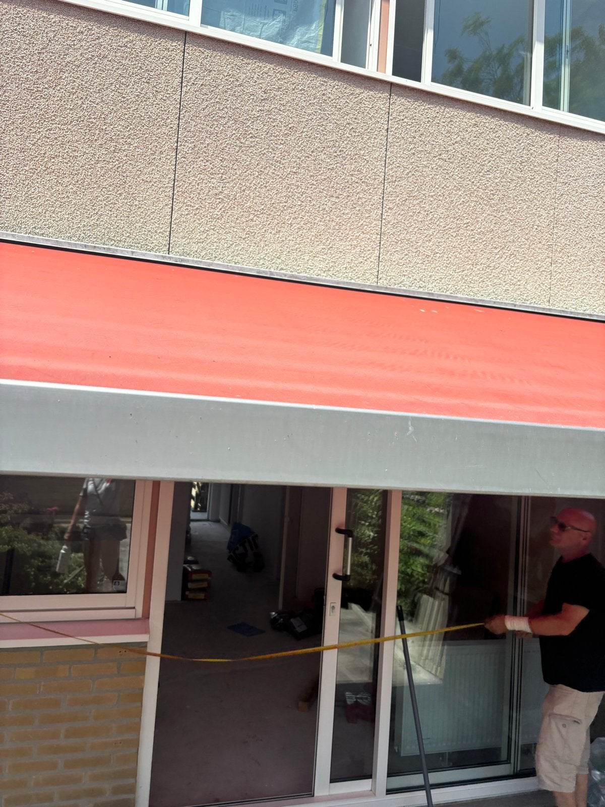 Zonnescherm rood - Uitvalscherm, Tuin en Terras, Zonneschermen, Gebruikt, 450 cm of meer, Ophalen of Verzenden, 150 tot 300 cm