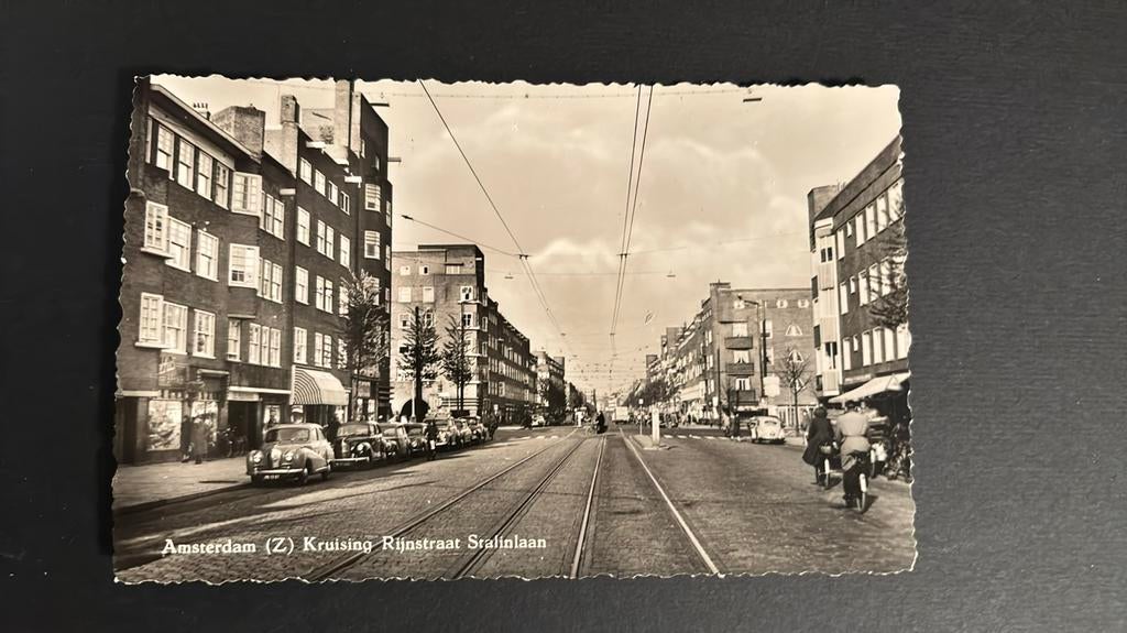 Amsterdam Zuid 1955 Rijnstraat kruising Stalinlaan, Verzenden, 1940 tot 1960, Ongelopen, Noord-Holland