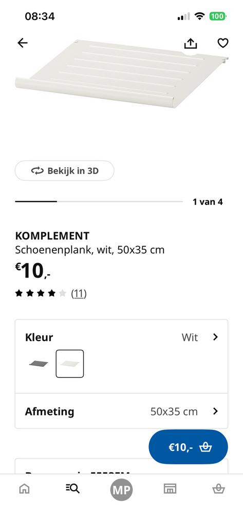 Komplement 7 schoenenplankjes wit pax kast ikea 50x35, Ophalen, 50 tot 100 cm, Zo goed als nieuw, Minder dan 100 cm