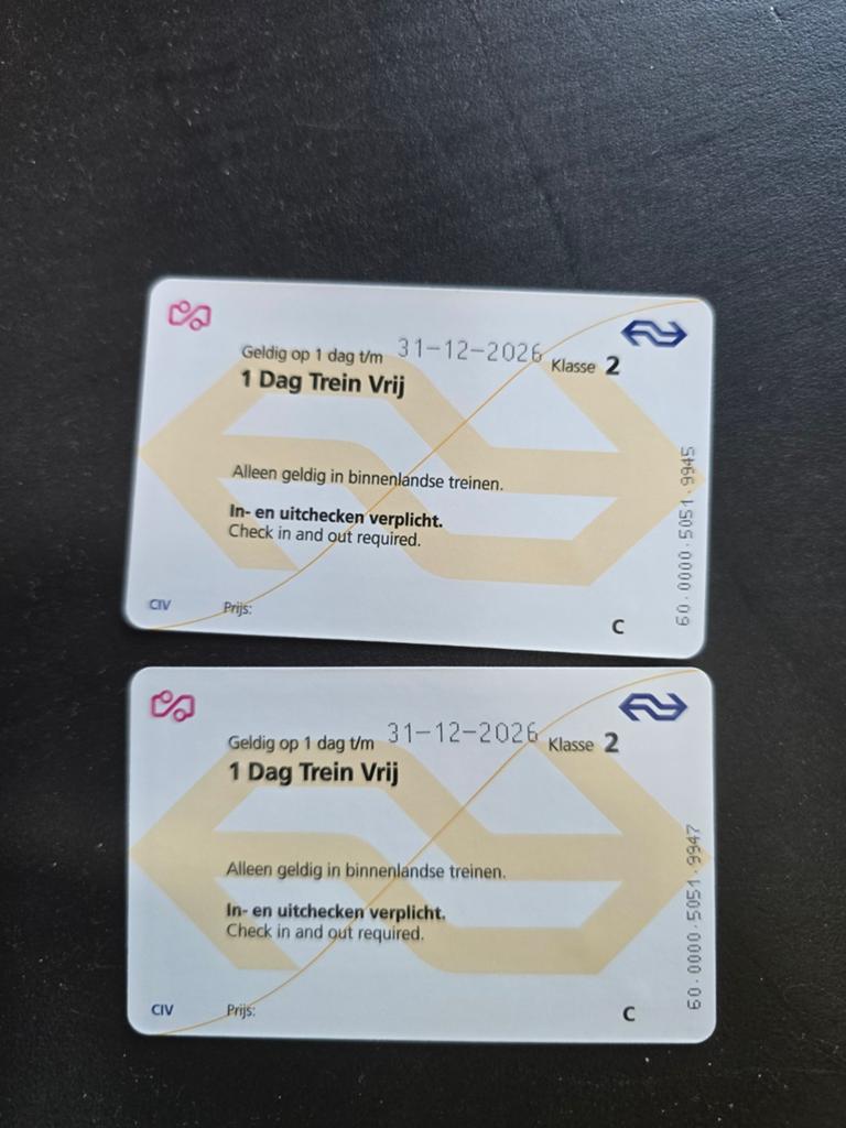 Ns dagtickets, Tickets en Kaartjes, Twee personen