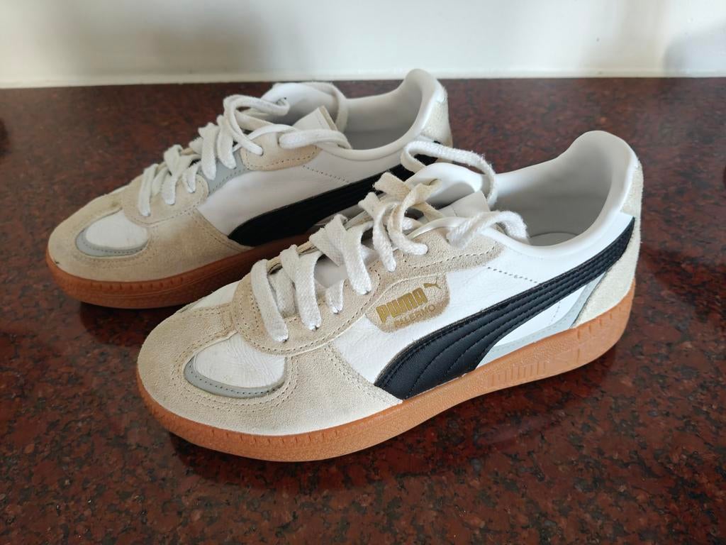 Puma Palermo Sneakers met 39 - Wit/Zwart/Beige, Puma, Wit, Ophalen of Verzenden, Sneakers of Gympen