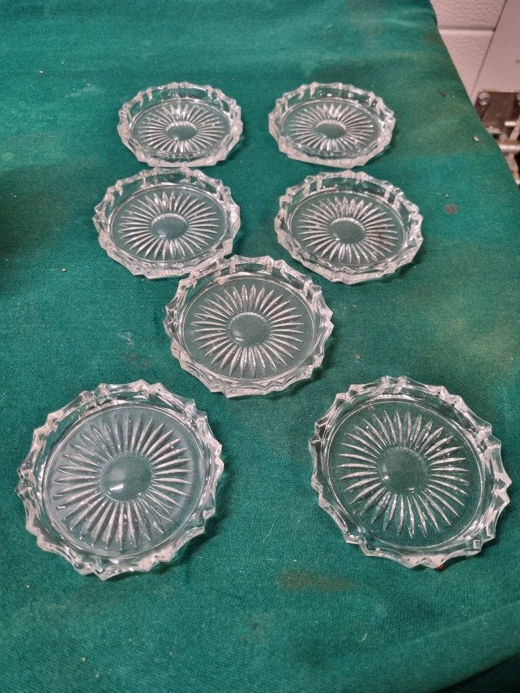 onderzetters voor glas van glas vintage 7x, Huis en Inrichting, Woonaccessoires | Onderzetters, Ophalen of Verzenden, 'T Olde Gre-j