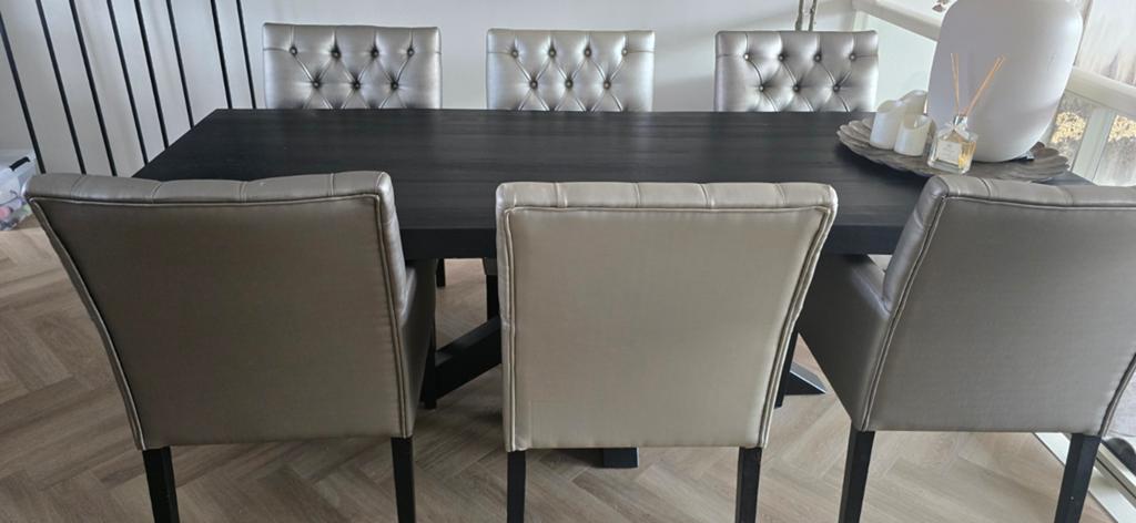 6 Luxe eetkamerstoelen, Ophalen, Overige materialen, Overige kleuren, Zo goed als nieuw