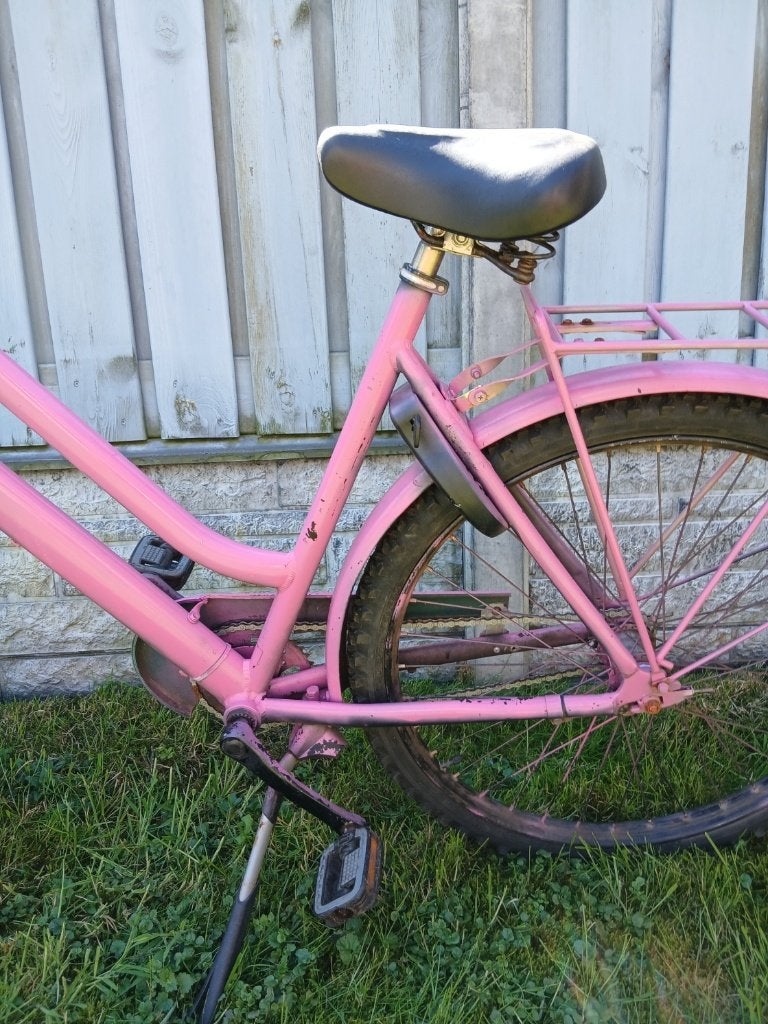 Dames studentenfiets roze gespoten 24 inch., Terugtraprem, Gebruikt, Versnellingen, 50 tot 53 cm