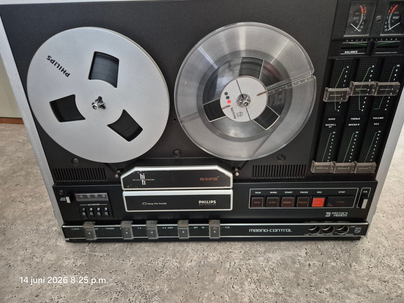 Philips N4419 Bandrecorder - Vintage Audio, Ophalen of Verzenden, Bandrecorder, Met banden
