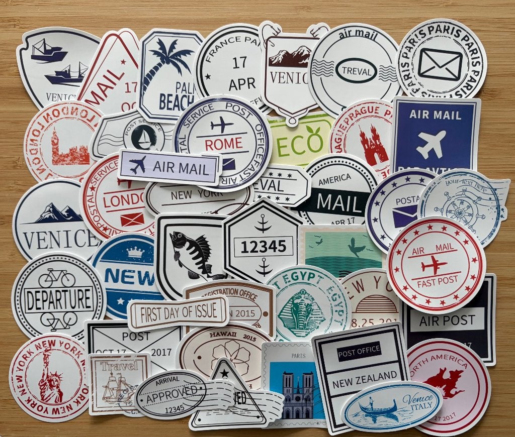 Reizen, travel, stamp stickers, Verzenden, Nieuw, Meerdere stickers