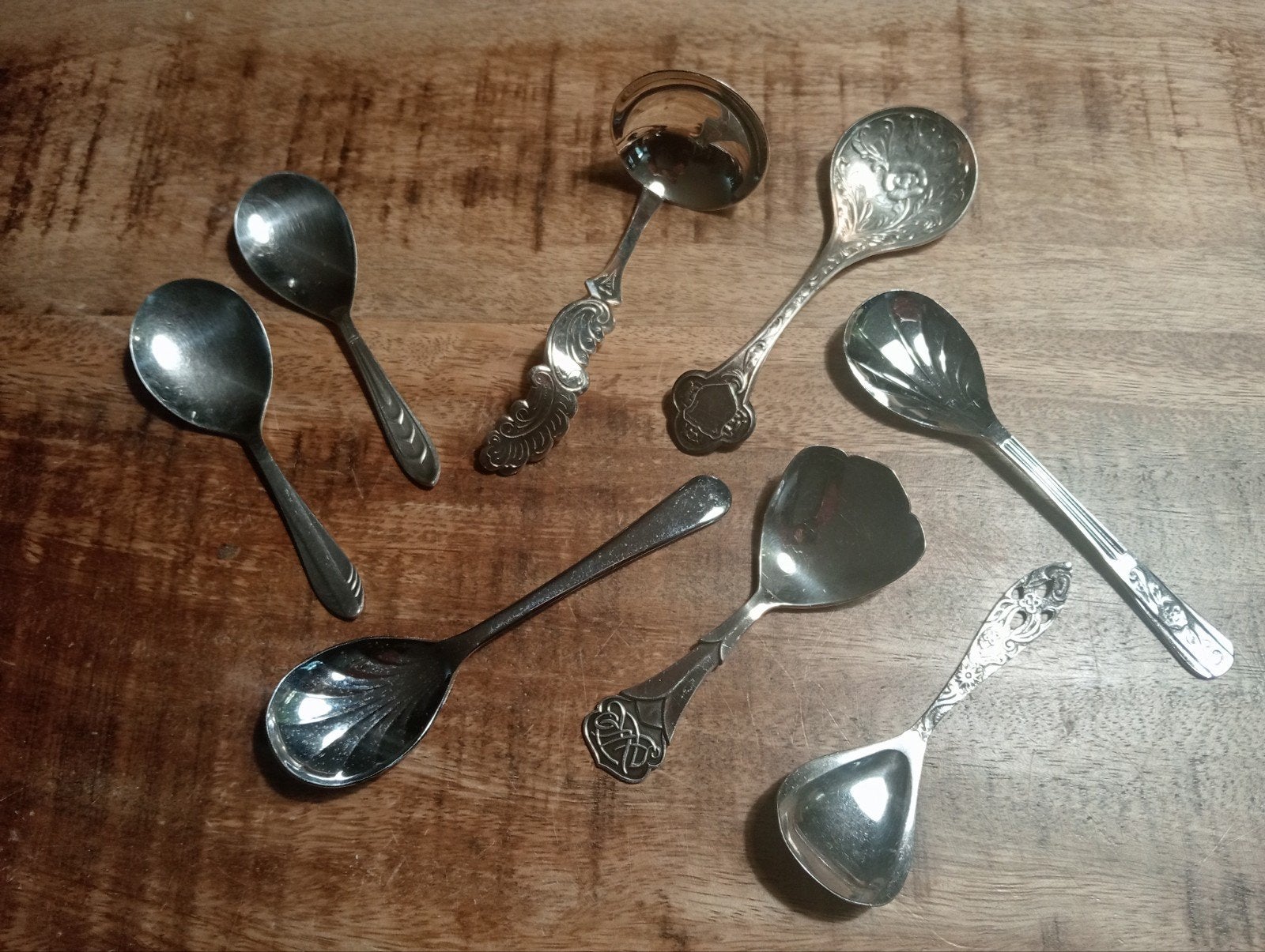 Set  8 vintage verschillende lepeltjes, Antiek en Kunst, Ophalen of Verzenden