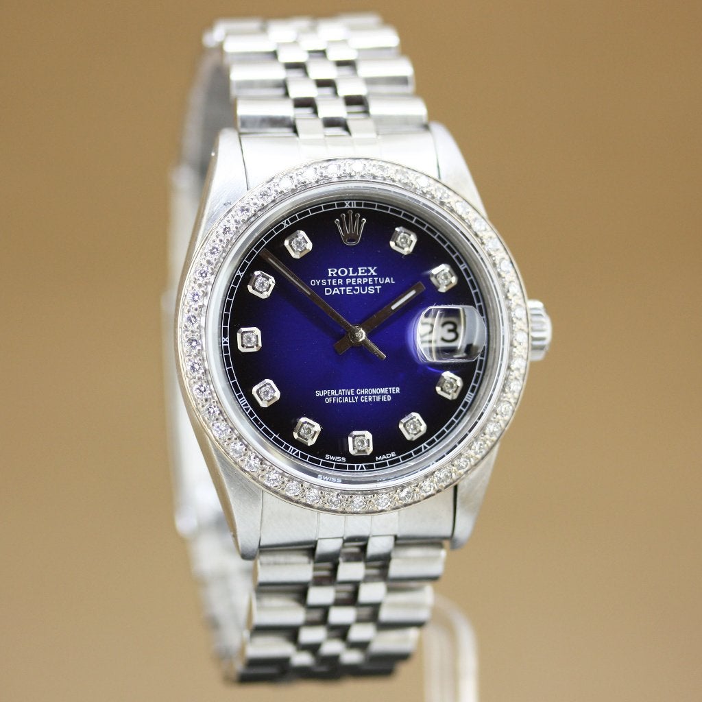 Rolex Datejust 36 16030 Diamonds, Sieraden, Tassen en Uiterlijk, Staal, Gebruikt, Polshorloge, Ophalen of Verzenden