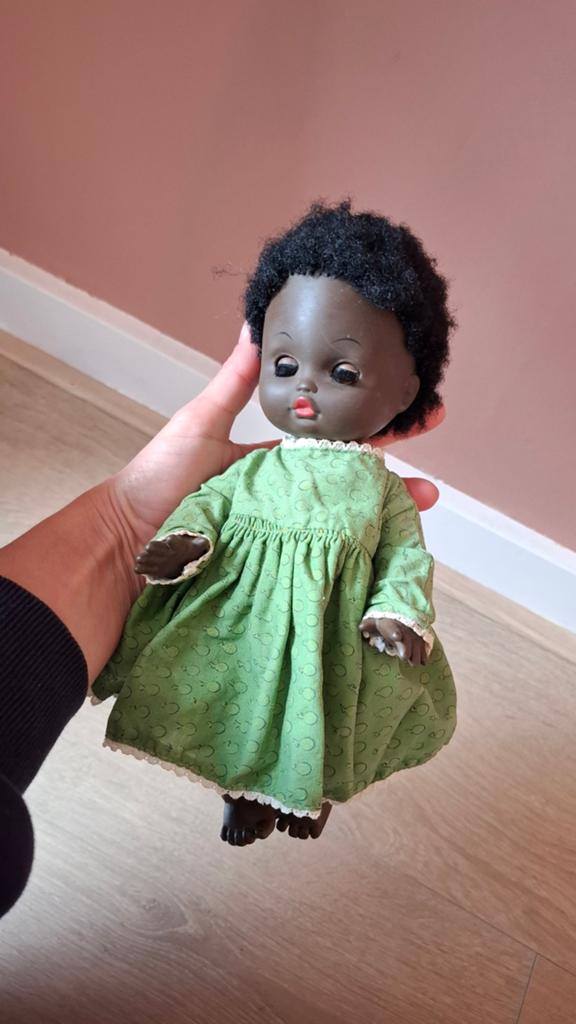 Unieke Vintage Antieke Pop Jaren '60 - Donkere Huidskleur, Ophalen of Verzenden, Gebruikt, Pop