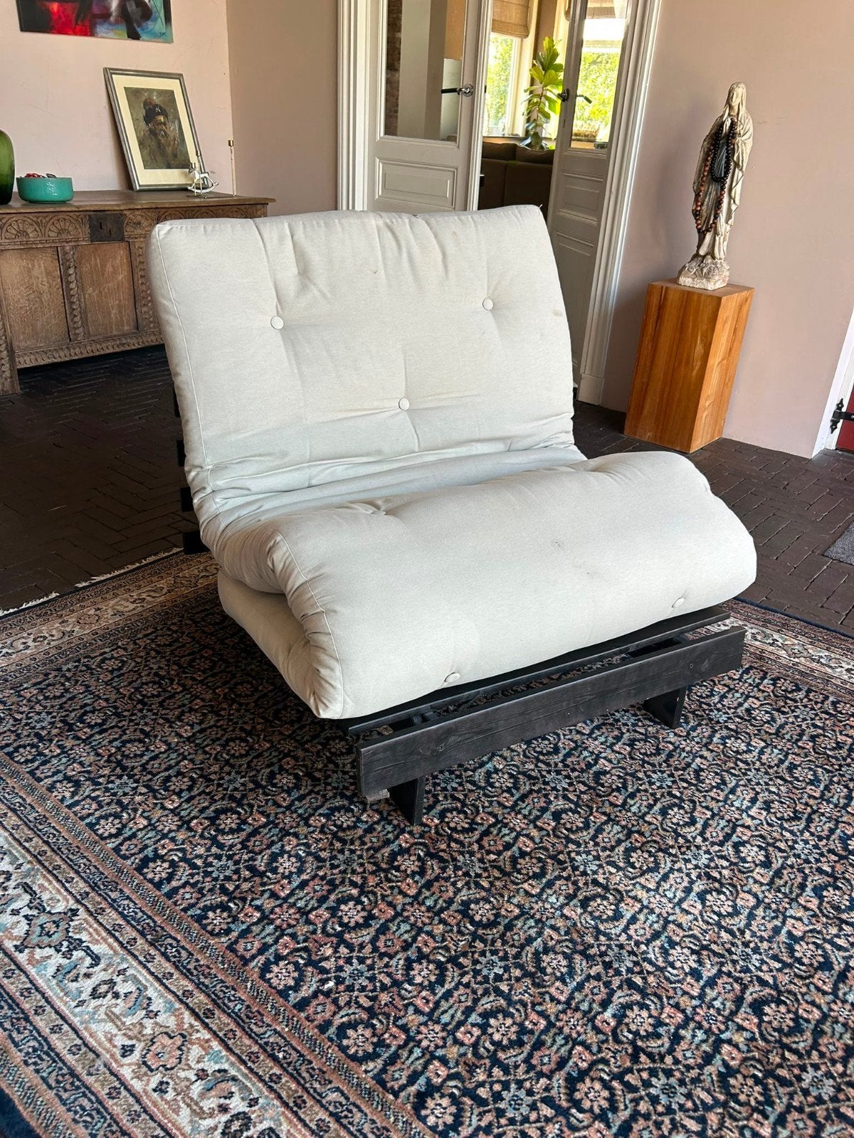 Daybed / Slaapbank met lattenbodem en matras, Ophalen, Gebruikt, Eenpersoons, Overige maten