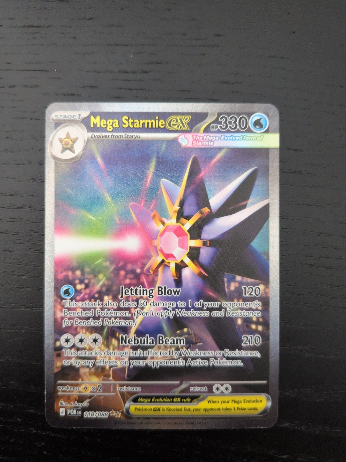 Mega Starmie EX POR 118, Ophalen of Verzenden, Nieuw, Losse kaart
