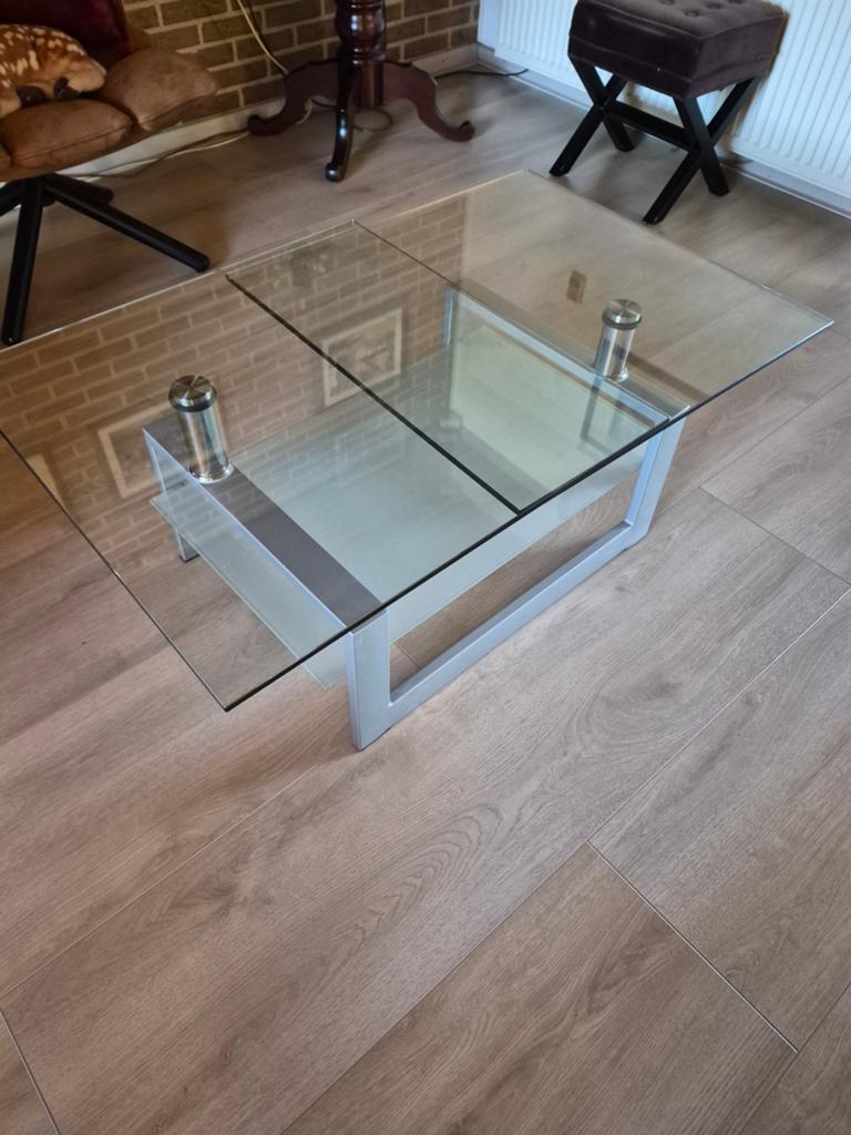 Gratid Glazen tafel, Ophalen, 100 tot 150 cm, 50 tot 100 cm, Minder dan 50 cm