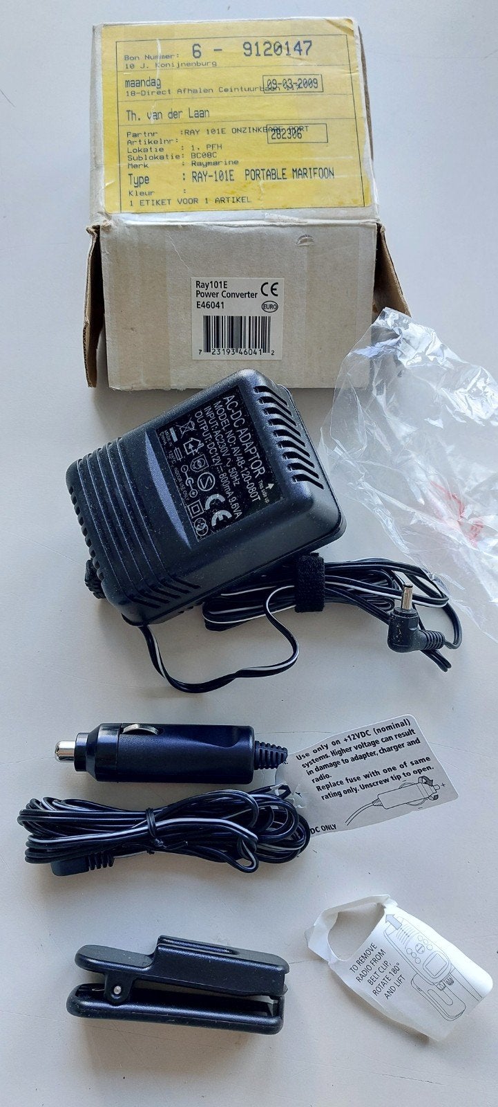 Raymarine Ray101E radio-voedingsadapter EU-model E46041 ., Ophalen of Verzenden, Nieuw, Radio
