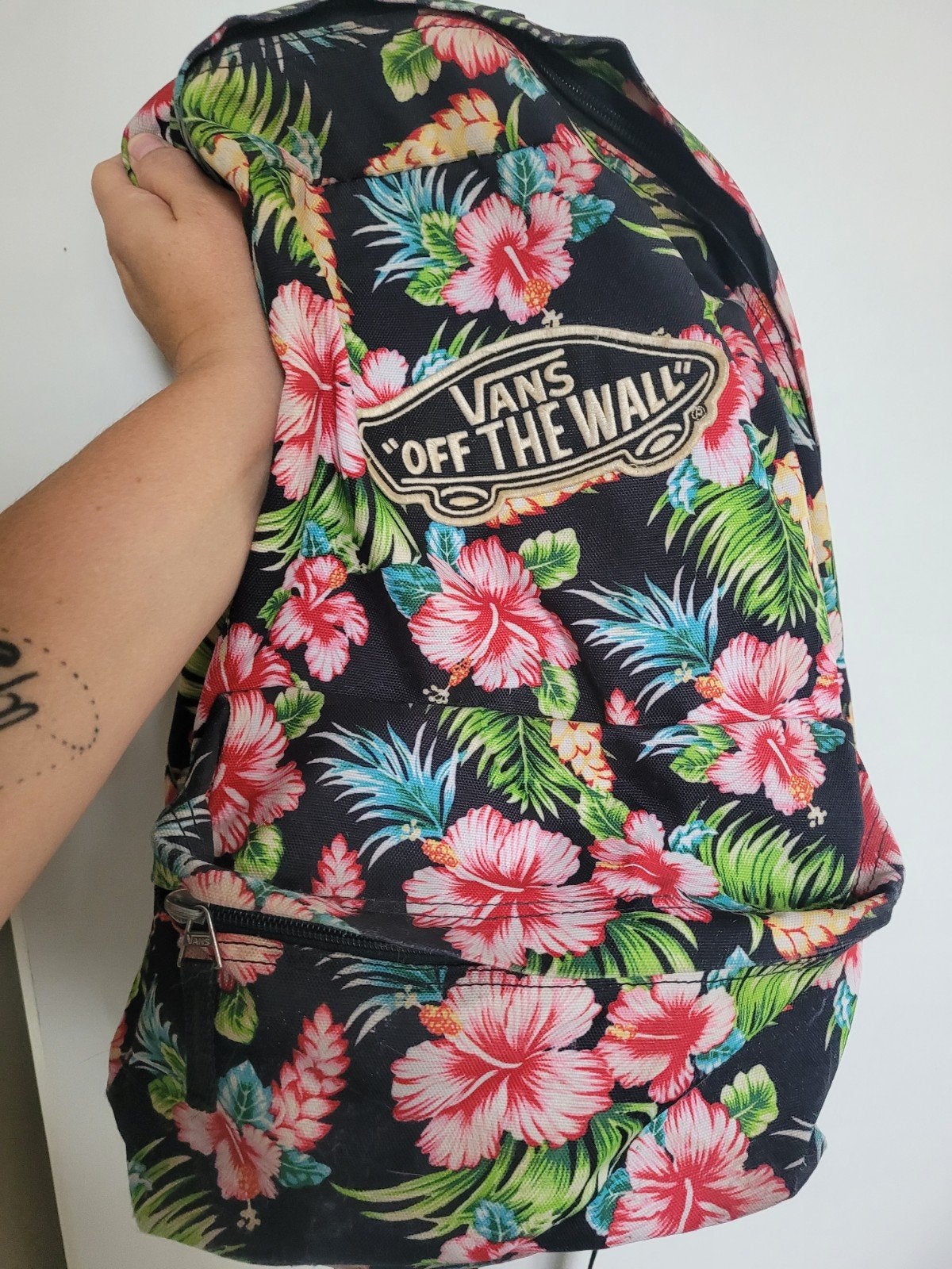 Vans "Off The Wall" rugzak met bloemenprint, Sieraden, Tassen en Uiterlijk, Ophalen of Verzenden, Gebruikt, 25 tot 40 cm, Overige merken