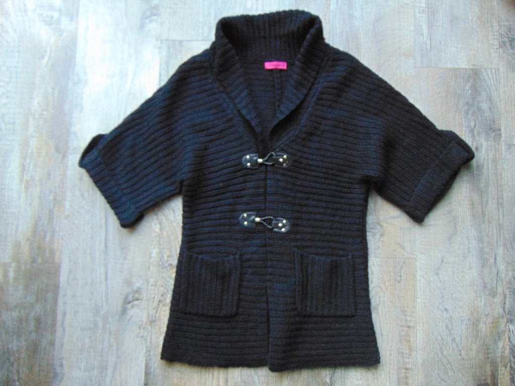 Zwart grof gebreid vest maat M vestje, Maat 38/40 (M), Zwart, Ophalen of Verzenden, Zo goed als nieuw