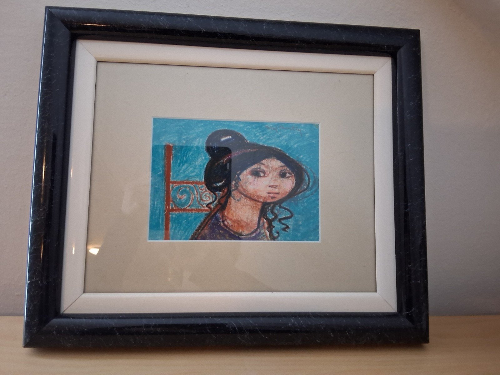 Ingelijste tekening van Staf Beerten - Portret van een vrouw, Antiek en Kunst, Kunst | Schilderijen | Klassiek, Ophalen of Verzenden