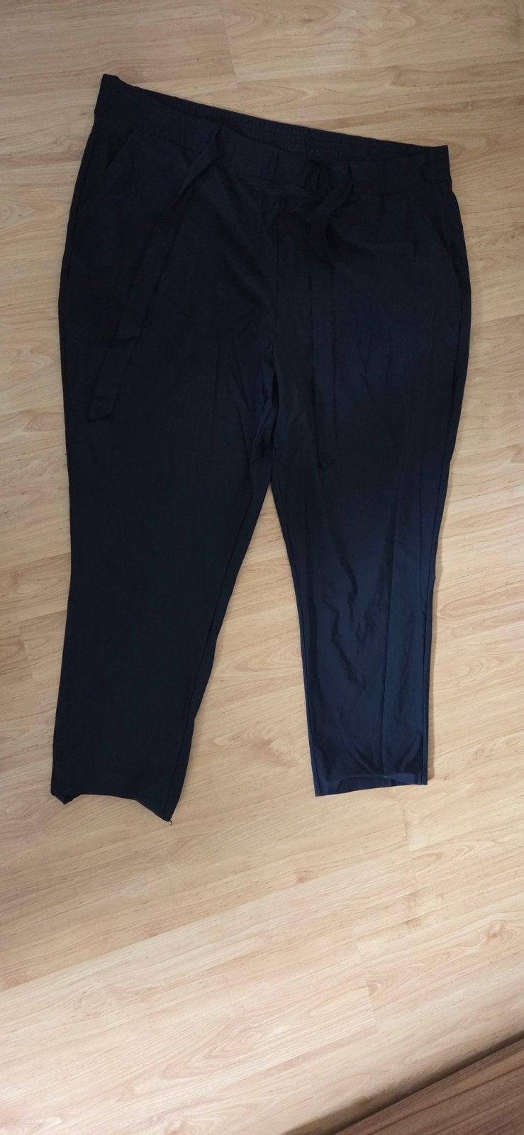 Miss Etam Zwarte travelstof Broek Maat 50, Kleding | Dames, Grote Maten, Zwart, Ophalen of Verzenden, Miss Etam, Gedragen