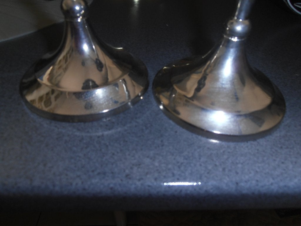 Twee kaarsen kandelaars 20 cm hoog, zie foto's., Ophalen, Meerkleurig, Zo goed als nieuw, Metaal