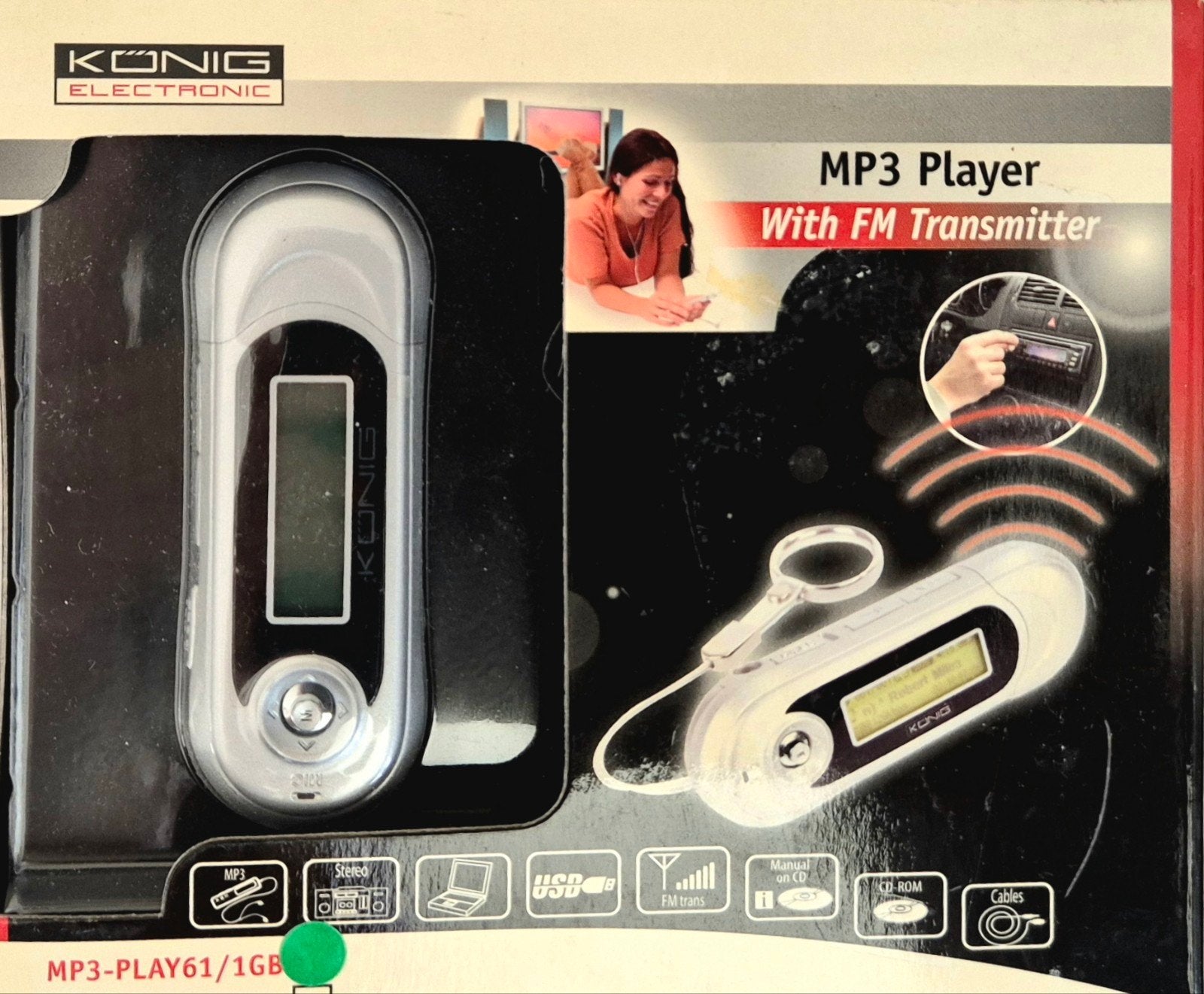 König MP3-speler met FM-zender - 1GB opslag, Classic, Met radio, Nieuw, Zilver