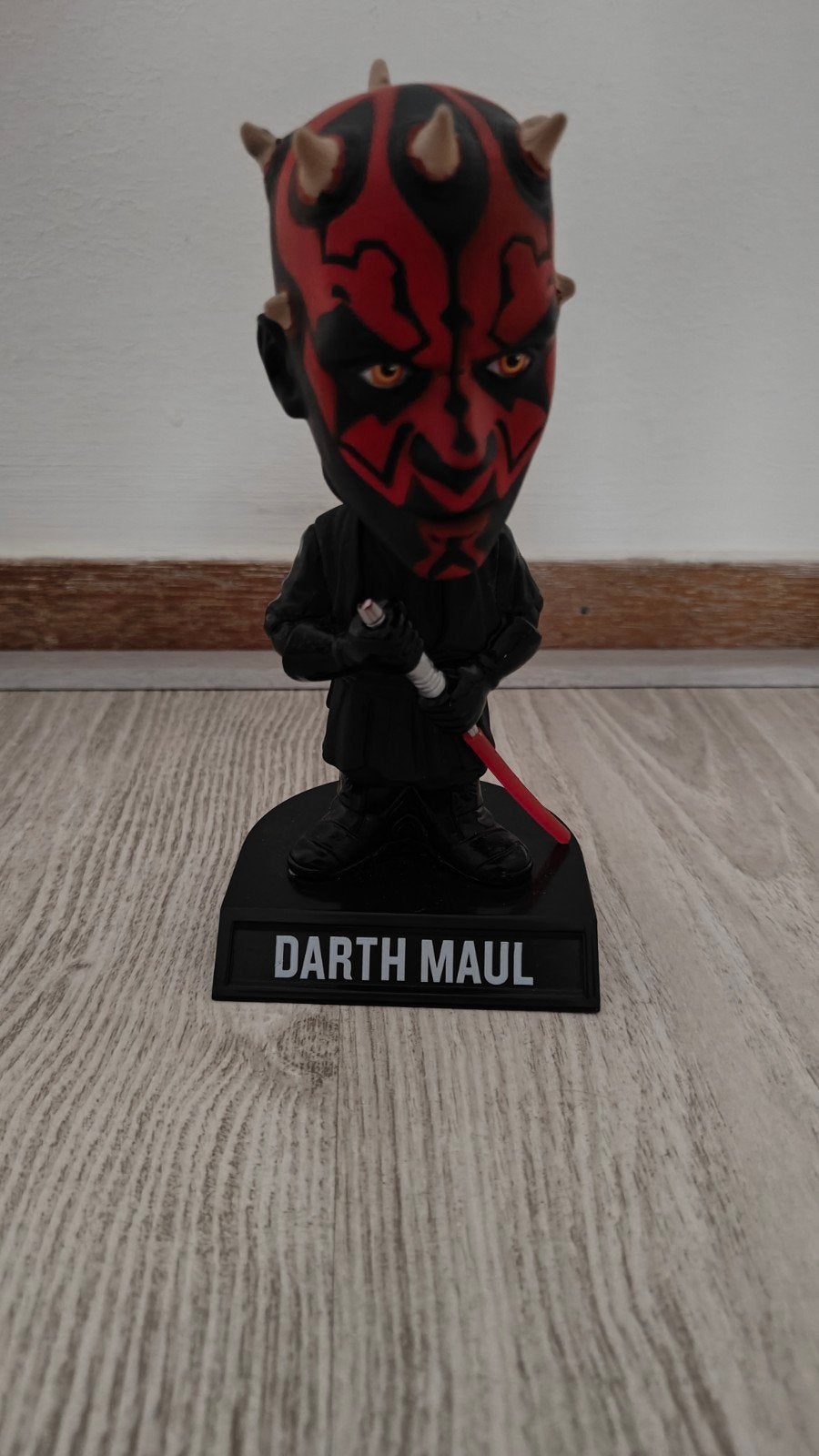 Star Wars Darth Maul Bobblehead Figure. Mist Lightsaber, Ophalen of Verzenden, Gebruikt, Film, Actiefiguur of Pop