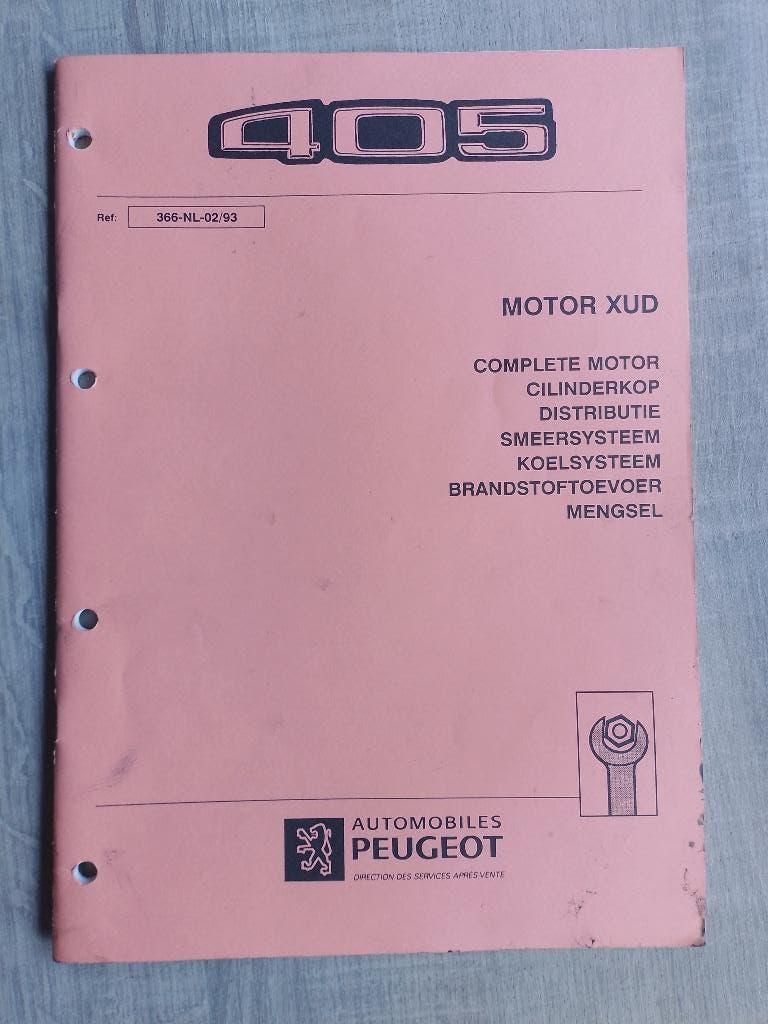 Peugeot 405 dealer werkplaatsboek 1900 XUD dieselmotor, Ophalen of Verzenden, Gelezen, Peugeot