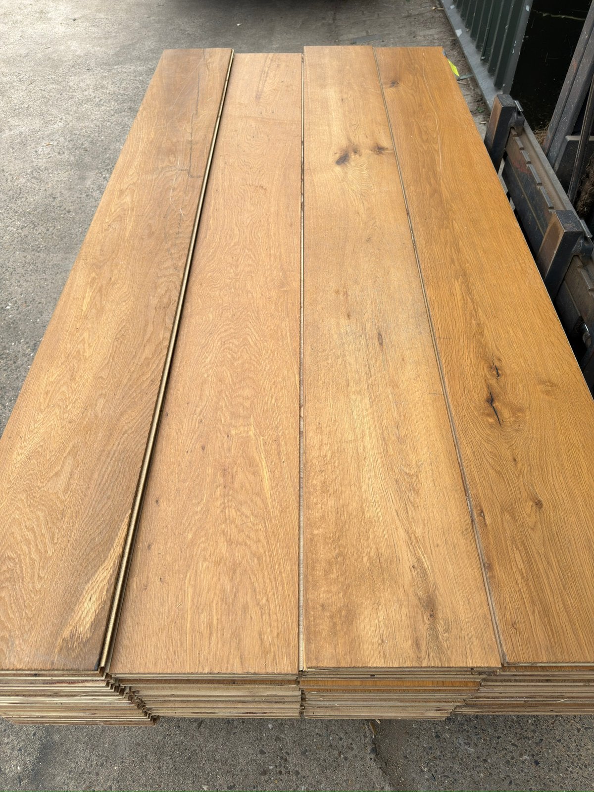 Eiken vloer 40 m2 multivloer 26 cm breed 2 cm dik 6 mm top, Ophalen, Gebruikt, Vloerdelen of -planken, 10 m² of meer