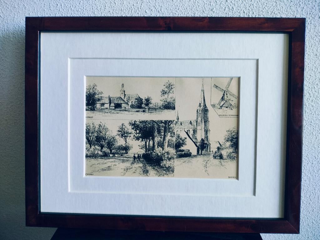 Craandijk Litho Dorst Bavel Teteringen 1880 (74), Antiek en Kunst, Kunst | Litho's en Zeefdrukken, Ophalen of Verzenden