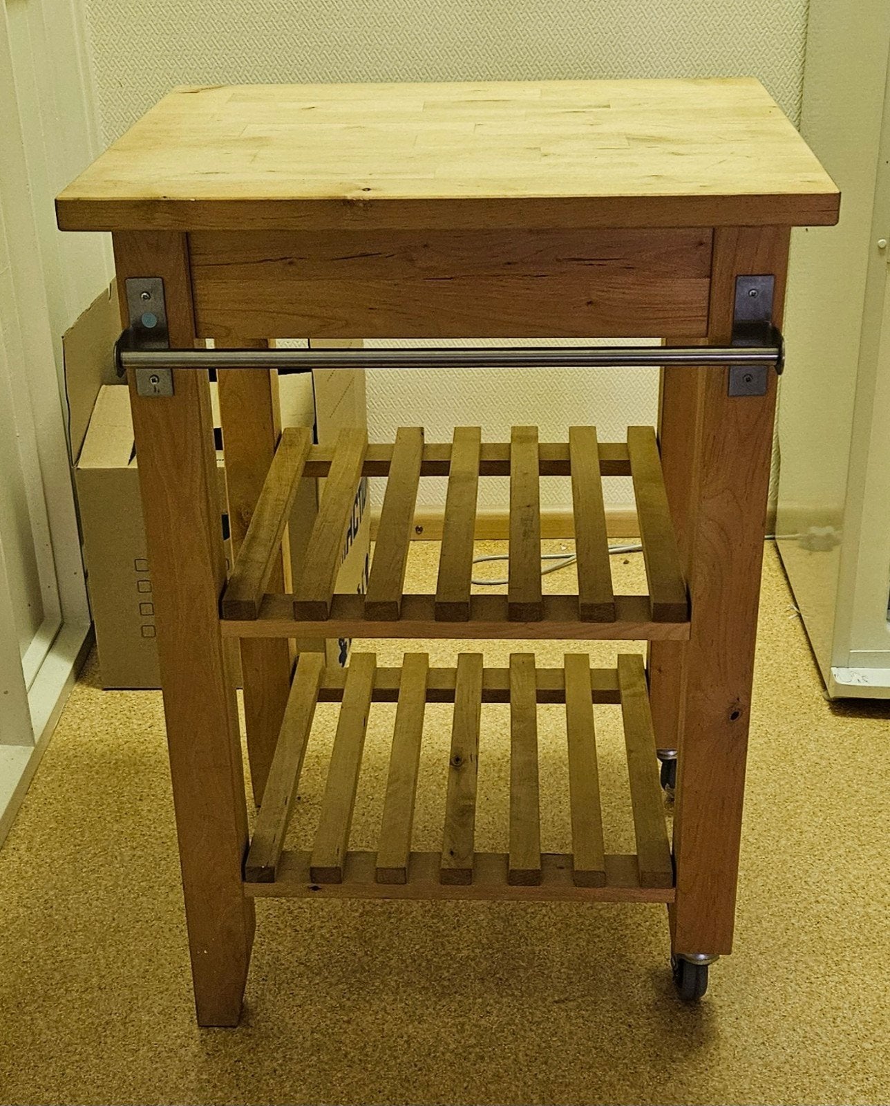 Houten Keukentrolley met Wieltjes - 60x50x85 cm, Ophalen